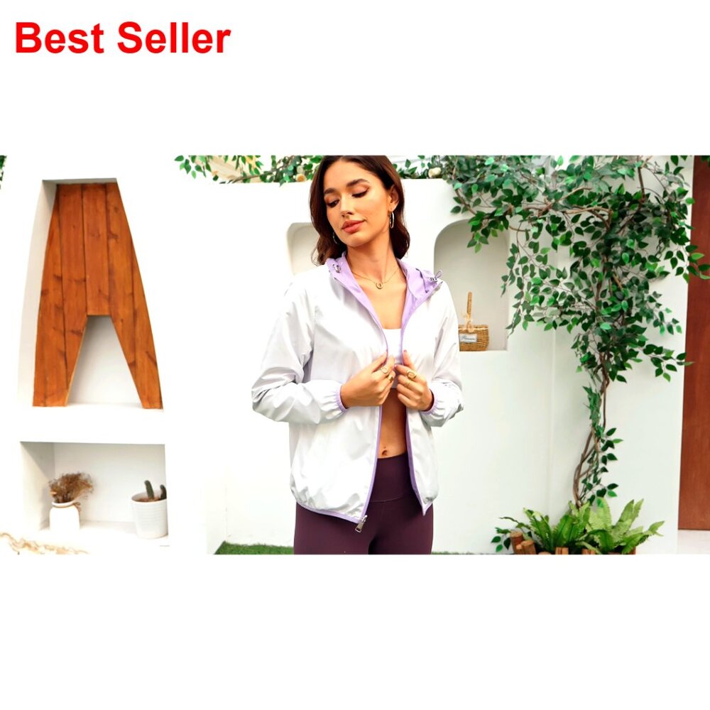 Reversible Rain Jacket Lightweight Waterproof Win… - image 7